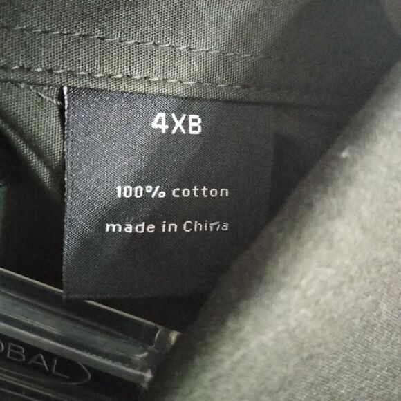 Sean John Short Sleeve Button Down Shirt Dark Green Sz 4XB 2 Breast Pockets - Picture 7 of 9